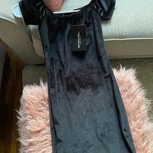 PLT Black Velvet Mini Dress